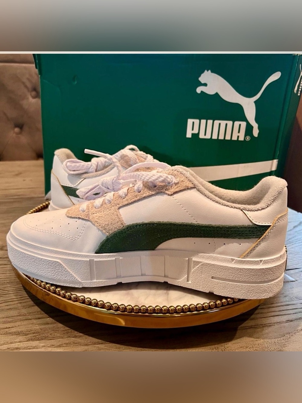 NWT Puma Cali Court Sneakers - White/Eucalyptus